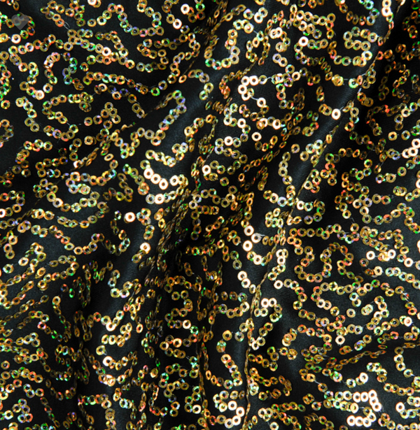 New Arrival - Black and Gold sequin spandex